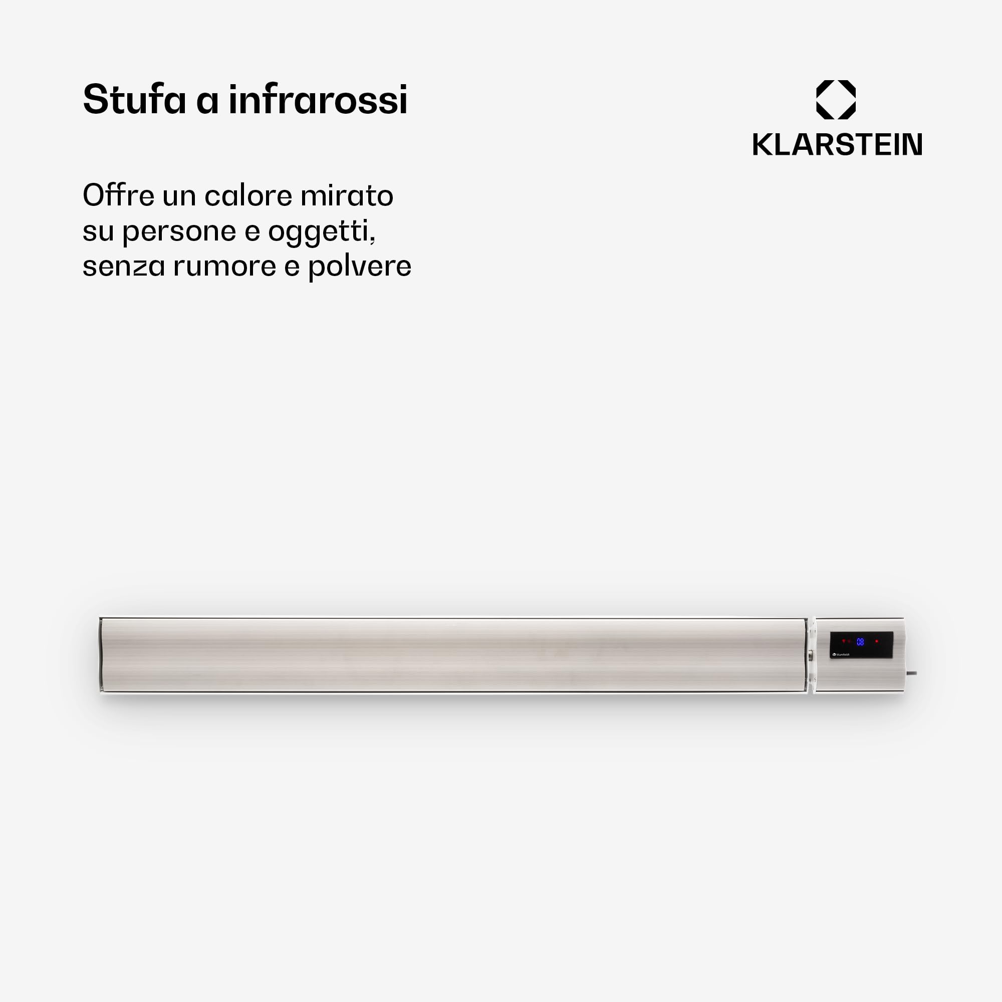 Blumfeldt Stufa Elettrica Basso Consumo con Display LED, Colonnina Elettrica da Giardino 3000W, Termosifone Elettrico, Pannello Radiante Infrarossi con Telecomando, IP44, No CO2