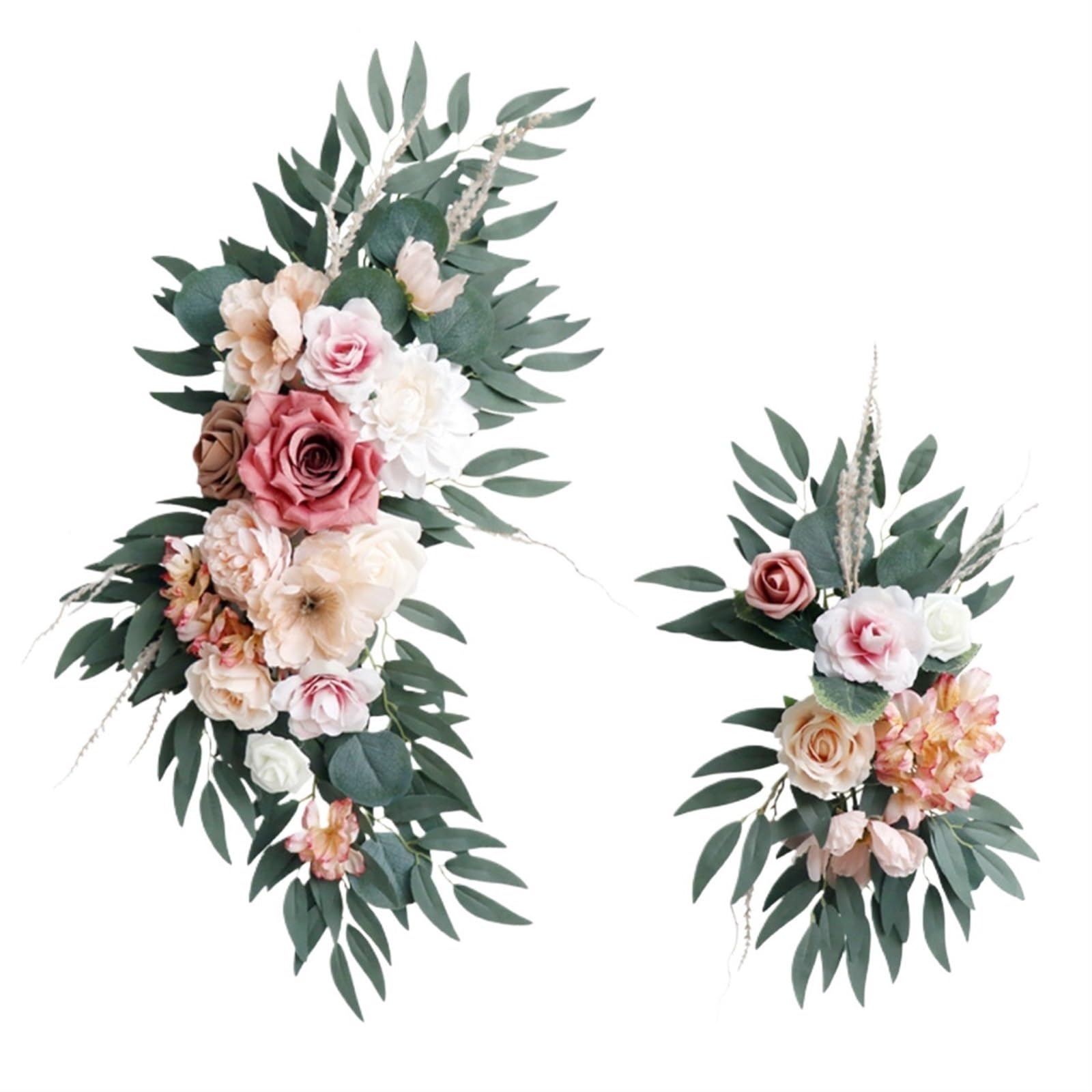 Zymjzbetic Artificial Wedding Arch Flowers Kit 2Pcs Artificial Wedding Arch Flowers Kit Garlands Silk Floral Welcome Sign for Ceremony Party Reception(A 3)