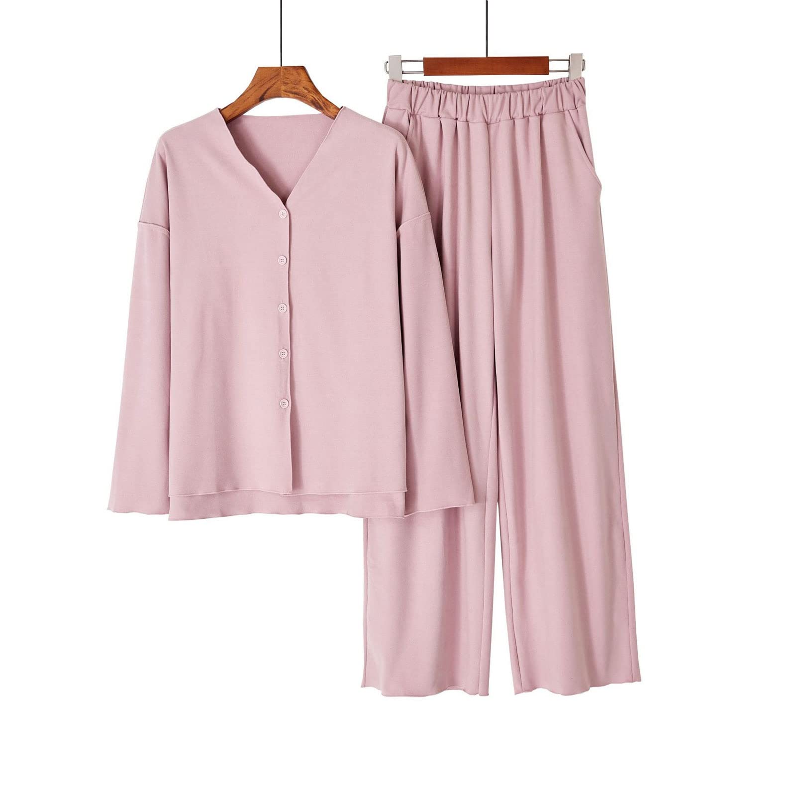 Zestaw piżam damskich Miękka bielizna nocna Pjs Jesienna i zimowa piżama damska Luźna domowa piżama na co dzień Ciepły zestaw PJ Set Loungewear Bielizna nocna (Color : H, Size : L-size)