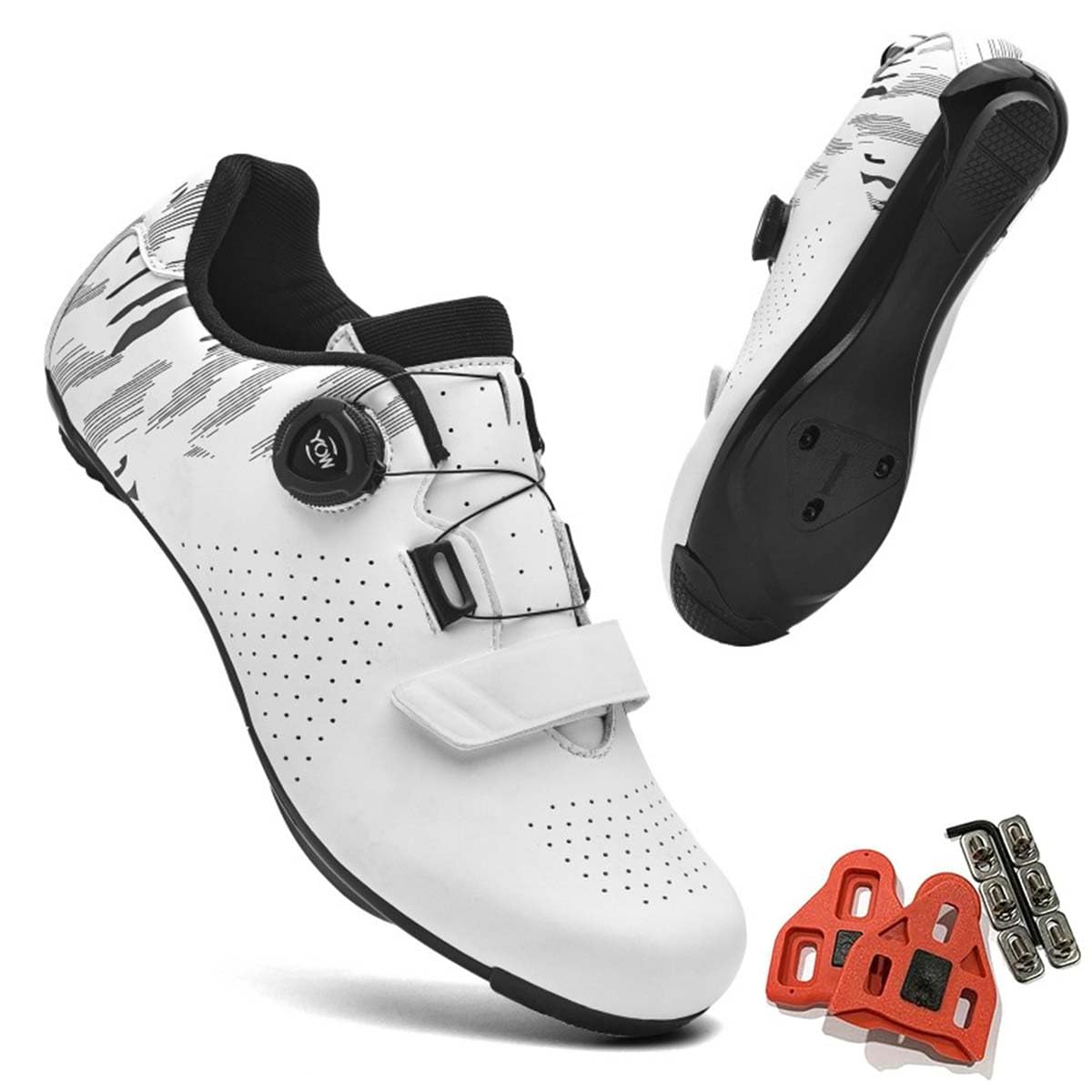 Zapatillas de Ciclismo para Hombre Compatibles con Look System | Zapatos Bicicleta de Carretera Unisex Respirables Estatica Spinning