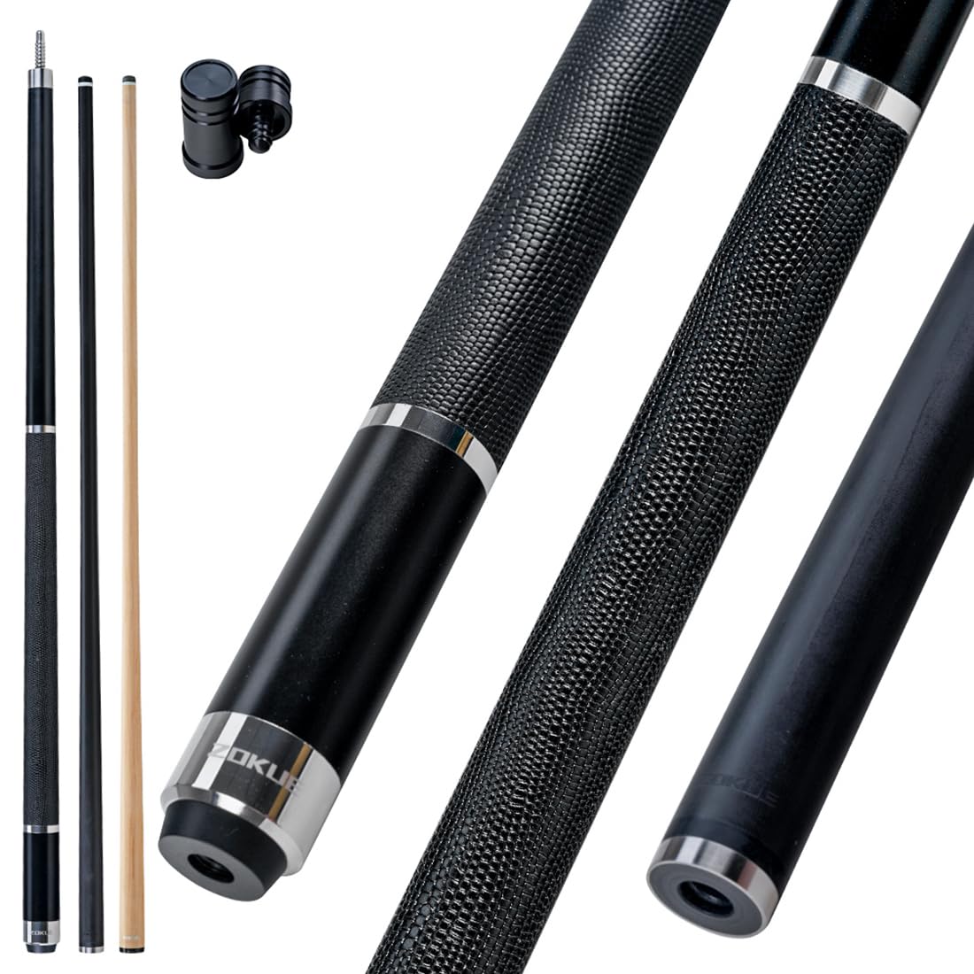 ZOKUE Elite Series Carbon Fiber Pool Cue Low Deflection Full Carbon Technology Cue Stick for Beginner Primary Pool Stick