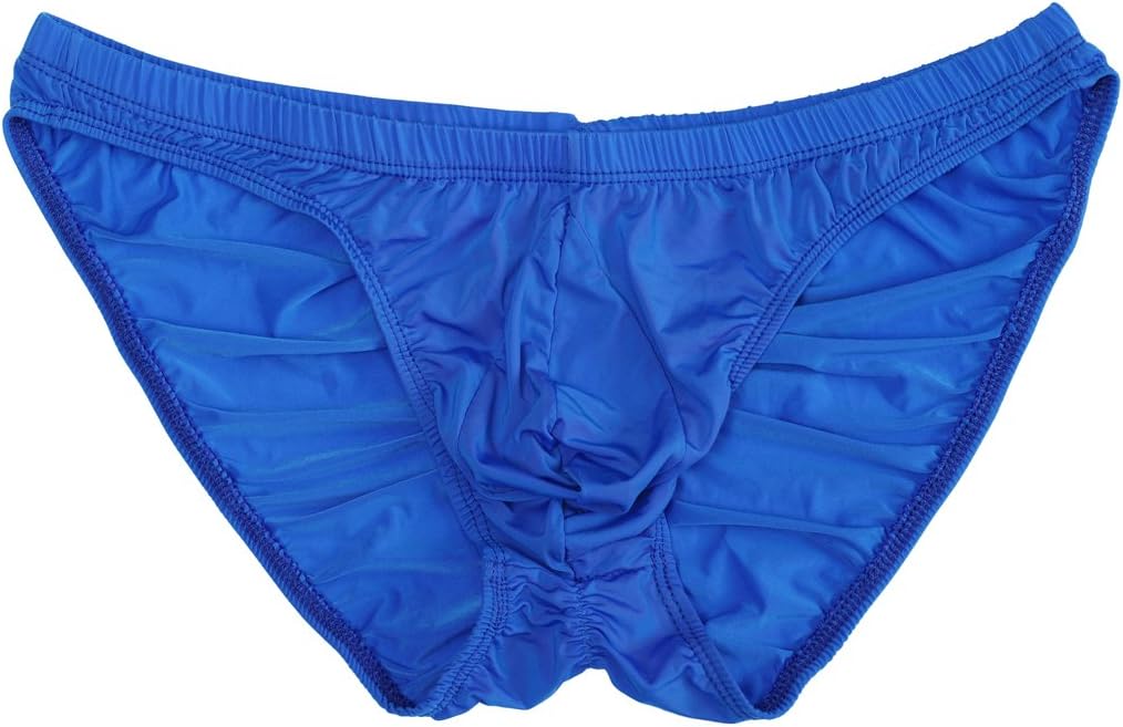 Men's Sexy Bikini Brief Elastic Silky Ruched Back Underwear Swimwear