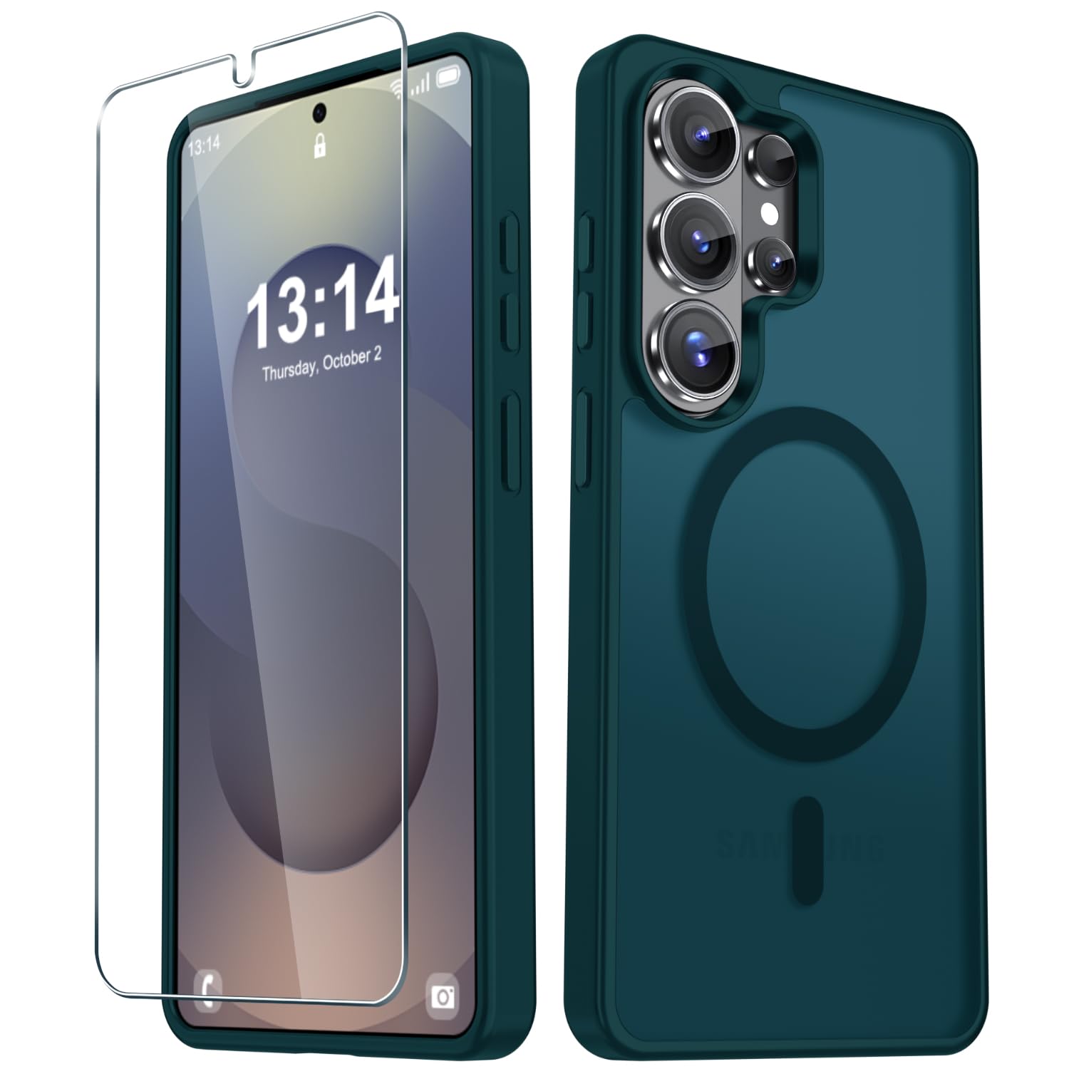 for Samsung Galaxy S26 Ultra Case, Matte Magnetic Phone Cover, Blue | Fit for MagSafe, Screen Protector included, Shockproof Military Grade Protection, Translucent Frosted Back