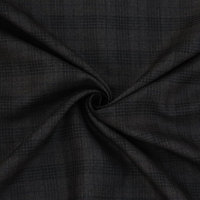 Image of BIGREAMS Unstitched Checkered Suiting Luxury Pants Fabric for Men - 1.5 Meter Pant Piece | Premium Blended Material | Soft Finish | Ideal for Formal Trousers