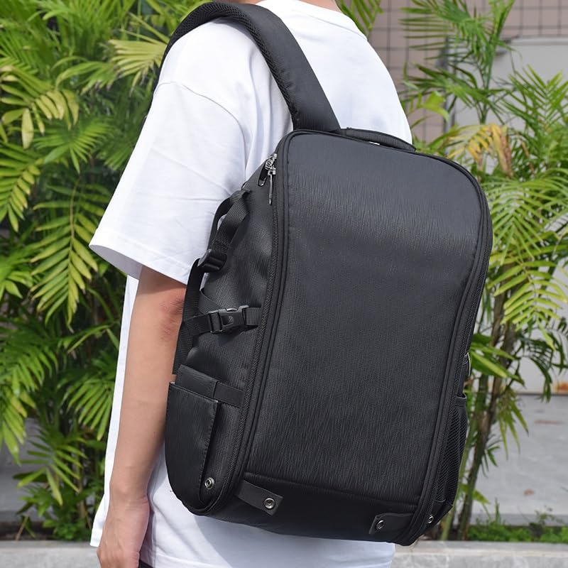 Borsa Reflex Zaino da viaggio impermeabile antiurto morbido for fotocamera reflex, borsa in nylon, accessorio for riporre oggetti fai te all'aperto(Noir)