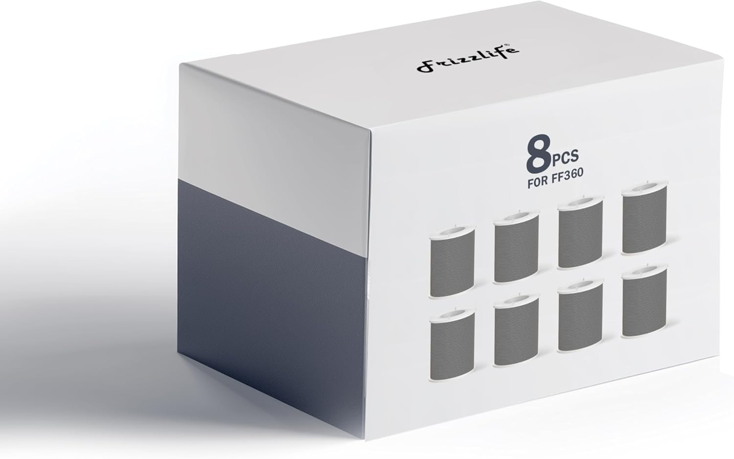 Frizzlife FF360 Carbon Fibe Filter Replacement, 8pcs