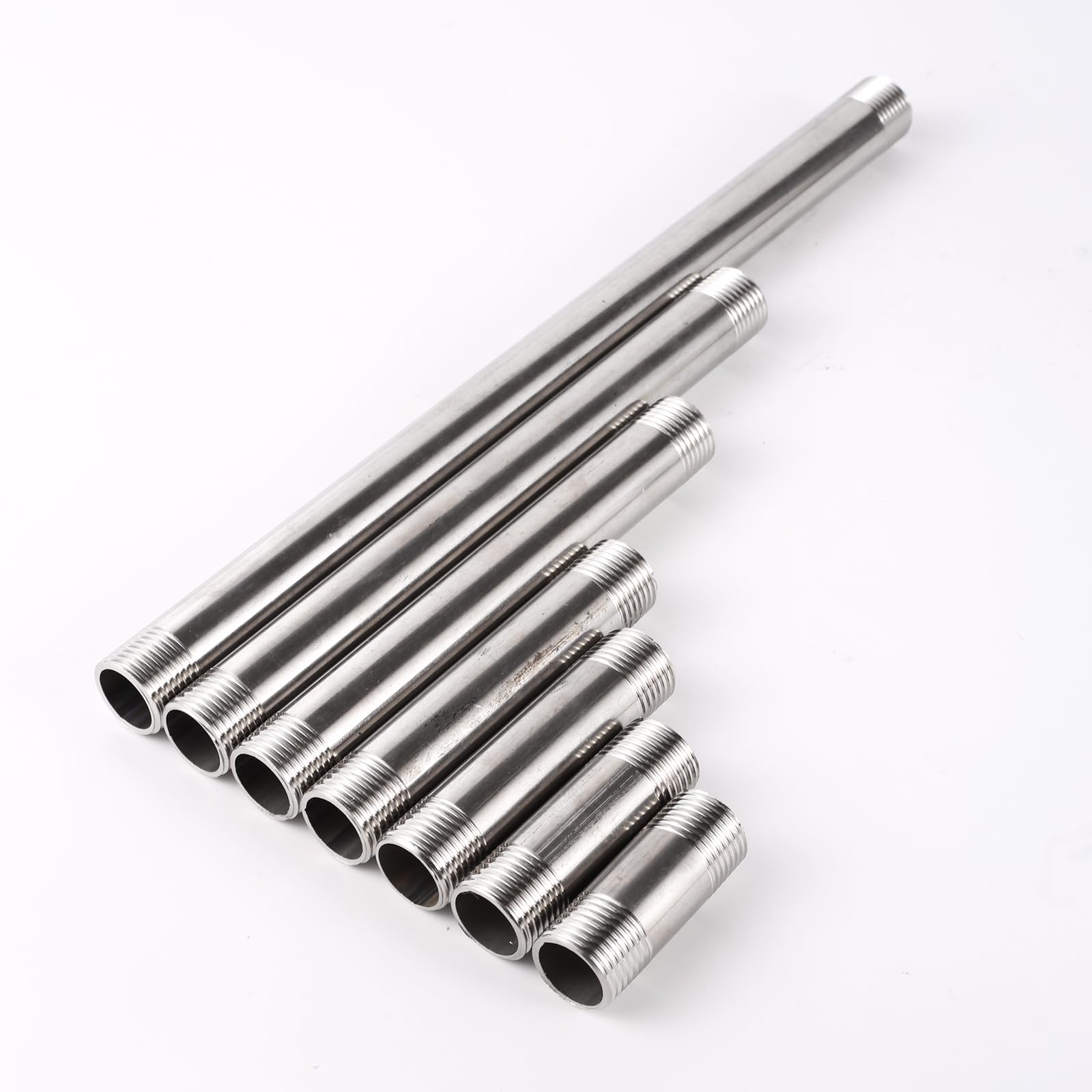 2 szt. rura przyłączeniowa ze stali nierdzewnej 1/2" z gwintem zewnętrznym 5~30 cm długości, opcjonalny przedłużacz drążka prysznicowego, adapter rury wodnej (30 cm x 1/2 cala)