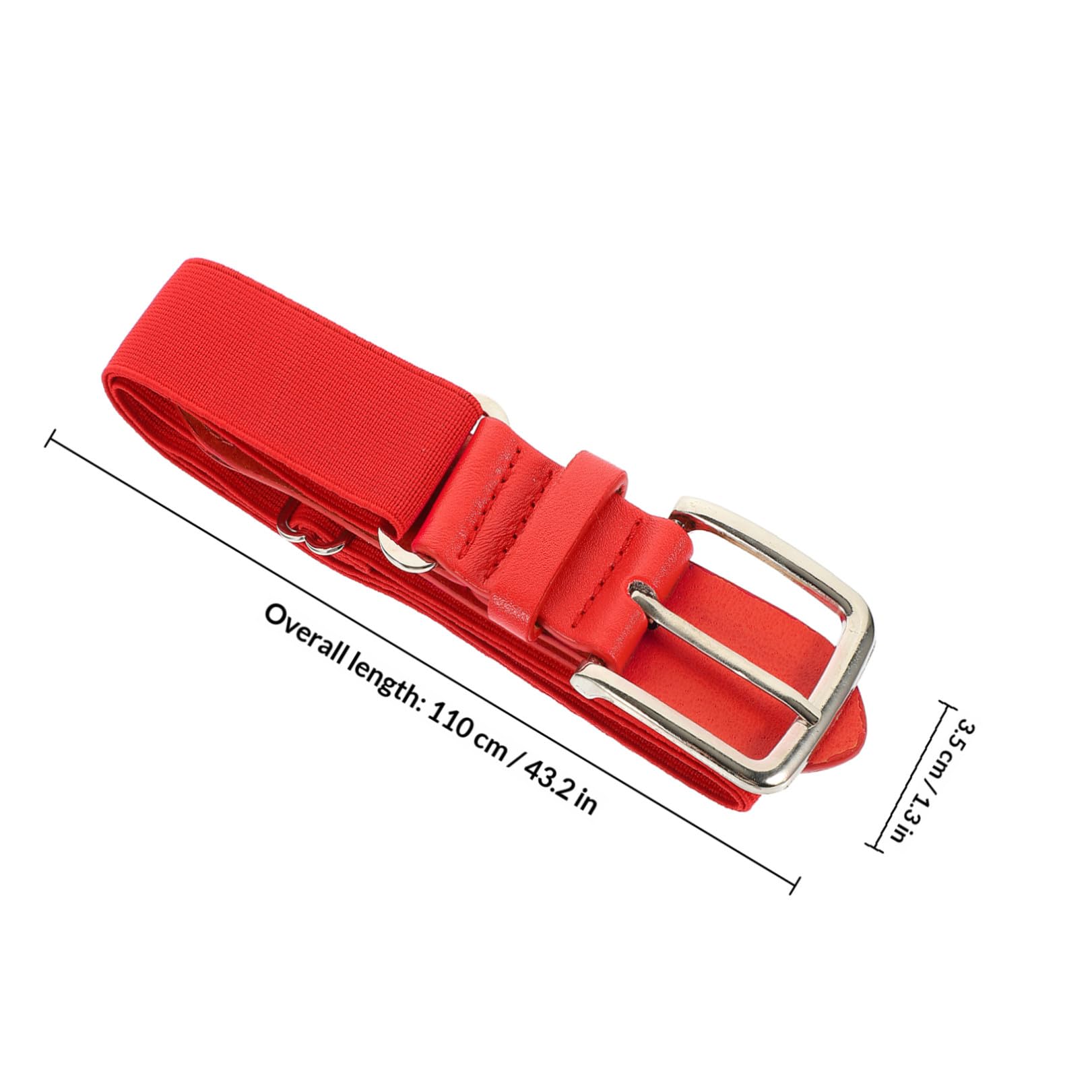Ceinture de baseball réglable en cuir synthétique élastique avec anneau en métal inoxydable