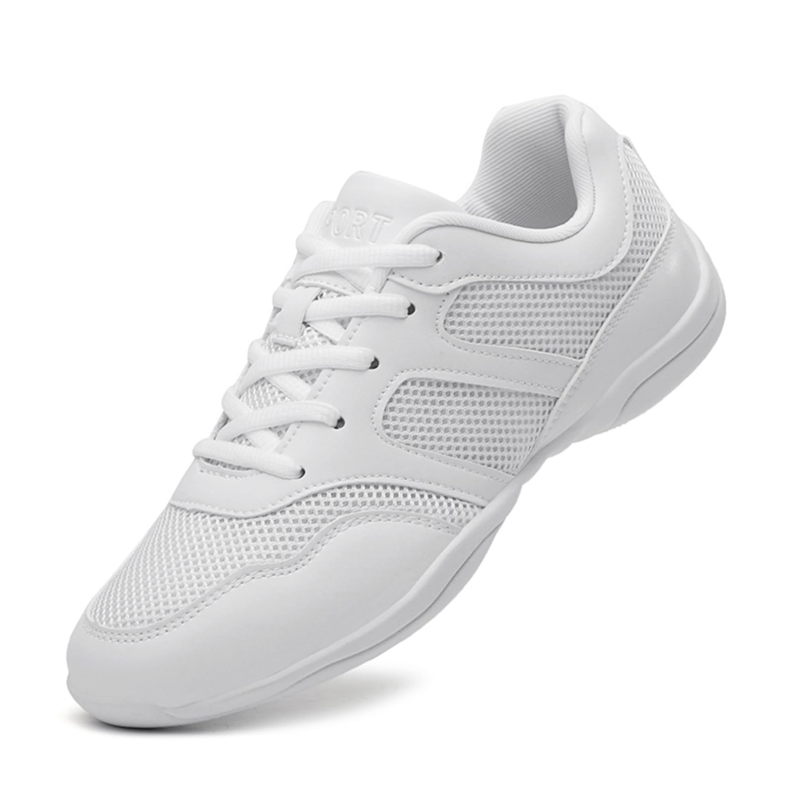 GlideMoves Girls Cheer Shoes Dance Sneakers Youth Athletic Training Tennis Walking Breathable Competition Cheerleader Adult Women Size 7.5 Men 6.5 White 39