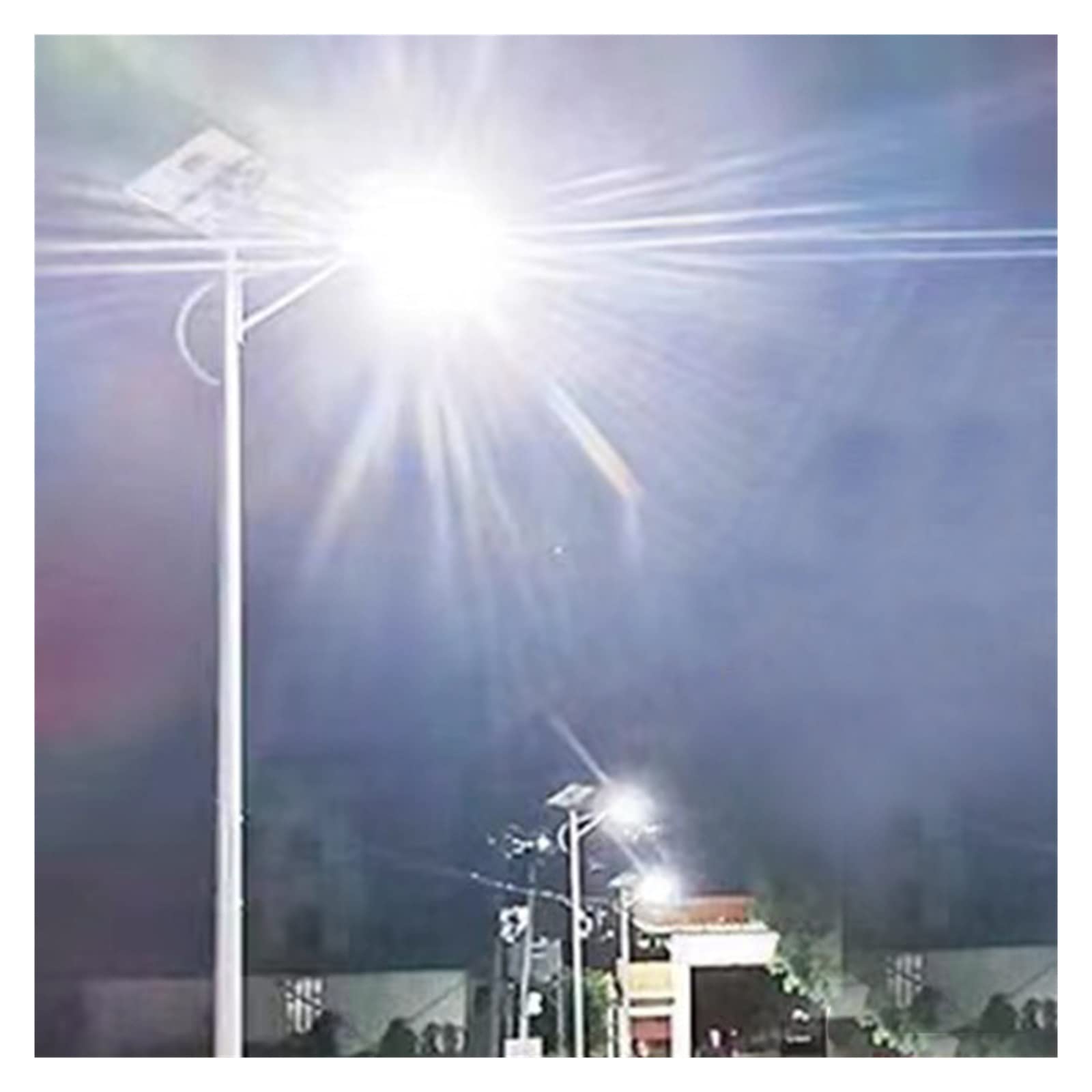 Lampy Solarne ZewnęTrzne, 600000LM Słoneczna latarnia uliczna Zewnętrzna aluminiowa słoneczna latarnia uliczna Ogród Światło słoneczne Pilot Wodoodporna lampa słoneczna Bardzo Szeroki KąT śWiecenia(10