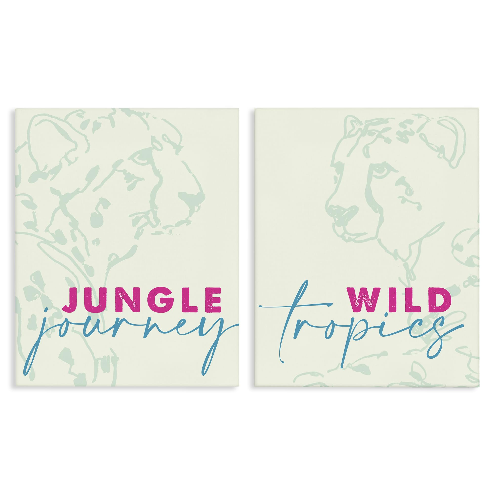 Stupell Industries Unframed Wildlife Phrases Cheetahs, 24 X 30 Inch Canvas Wall Art Set