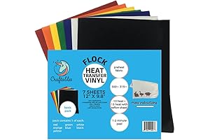 Craftables Flocked Vinyl Heat Transfer Essentials - Fuzzy Furry Suede Heat-Activated Iron-On...