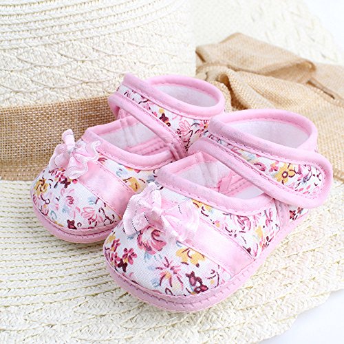 Girls Shoes Pull On Cargo Soft Sole Floral Print Casual Bowknot Shoes Comfortable Cargo Baby Shoes3