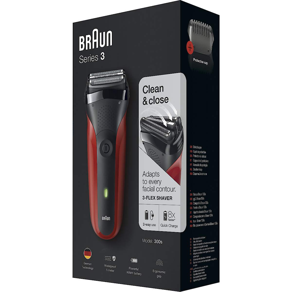 Braun 300S - Rasoio elettrico, batteria