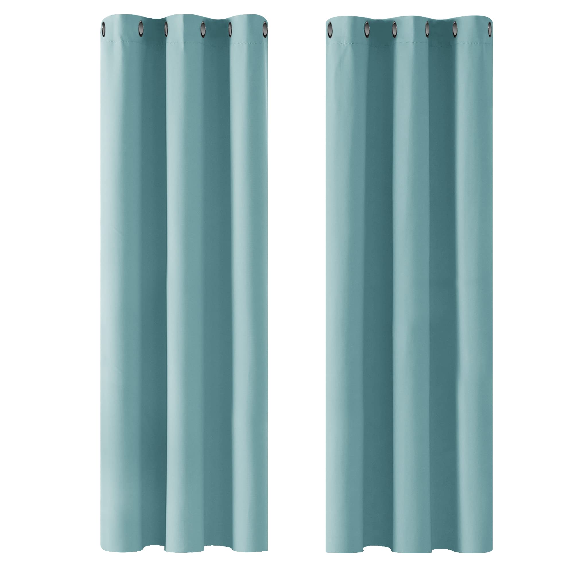 Deconovo Black Curtains Bedroom 52 x 84 Inch Thermal Insulated Energy Saving Eyelet Blackout Curtains for Living Room Black 1 PAIR — view 77