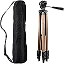 Amazon Basics 50-inch Lightweight Portable Camera Mount Tripod Stand with Bag, for Travel Photography, Champagne
