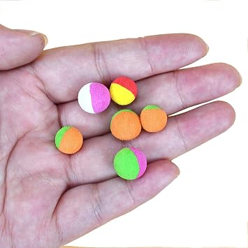 60pcs Carp Bait Fishing Foam Ball Pop Up Buoyancy Carp Lure Two Tone Round Shape Fishing Lures