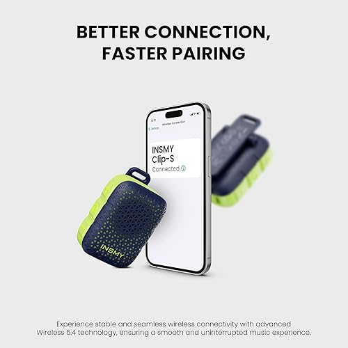 Miniatura 8 de INSMY Altavoces Bluetooth portátiles, impermeabilidad IP67, altavoz personal pequeño portátil con clip, sonido limpiopar estéreoinalámbrico 5.4ENC