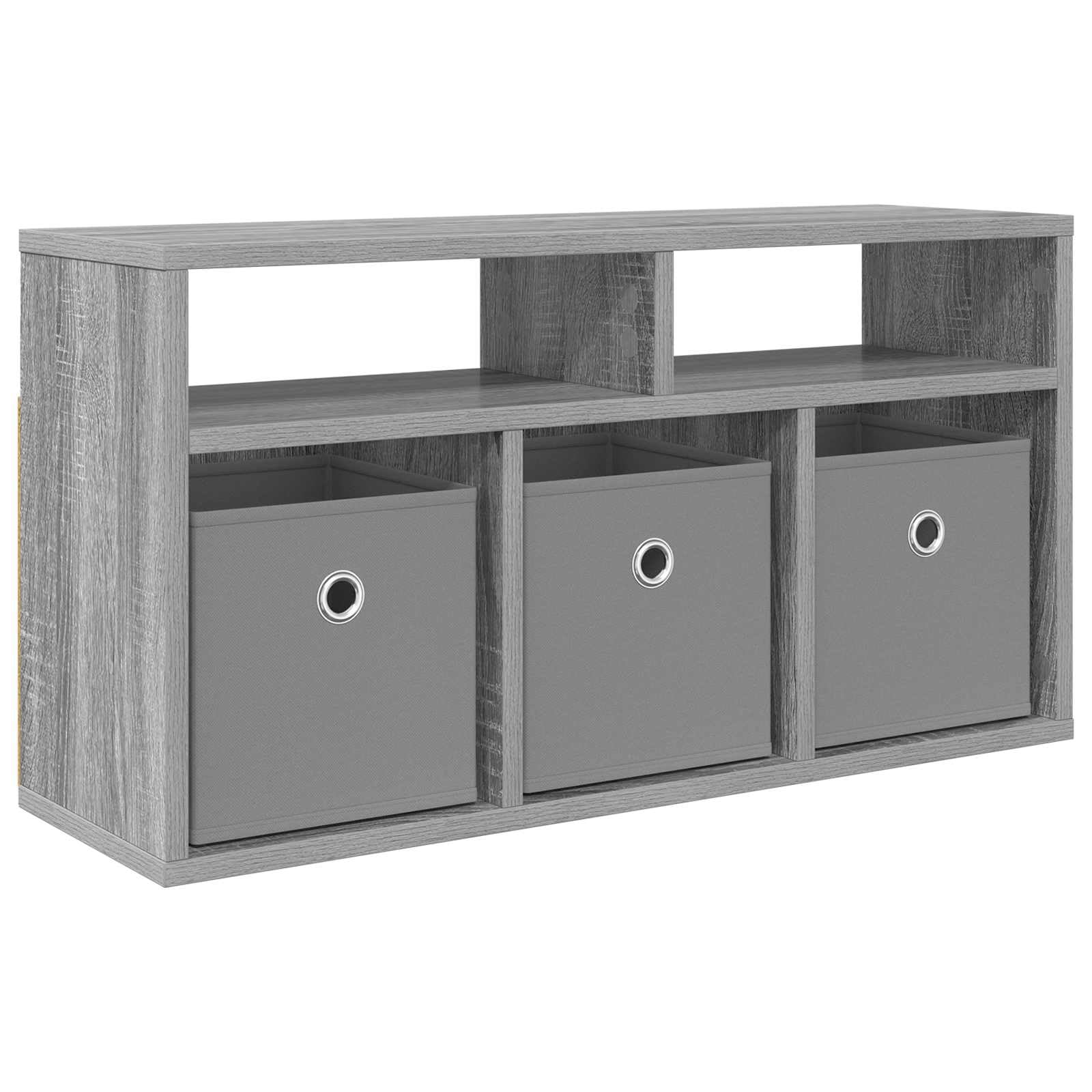 Mobiletto basso con 3 cassetti, grigio Sonoma, 72 x 22,5 x 38 cm