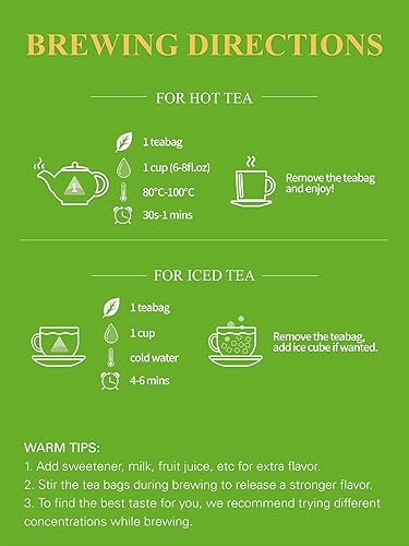 Miniatura 7 de GLDNT Bolsas de té verde matcha orgánico, matcha japonés orgánico premium + té verde Sencha, rico en antioxidantes, cafeinado, 100 unidades