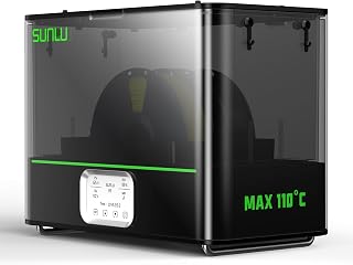 SUNLU Official 3D Printer Filament Dryer E2, 110℃ Max Temperature, 500W PTC Heater, Dry and Anneal 2-in-1, Dual-Chamber, Designed for Engineering Filaments, PC PA-CF FR-ABS Filament Dryer Box (Black)