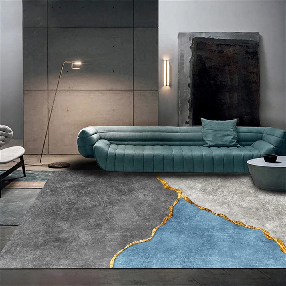 Tapis chambre bébé complet gris bleu 160x230cm confort moderne maison
