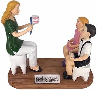 S&D 1 PC Painted Resin Character Modeling Dental Clinic Crafts Ornaments Teaching Brushing Teeth