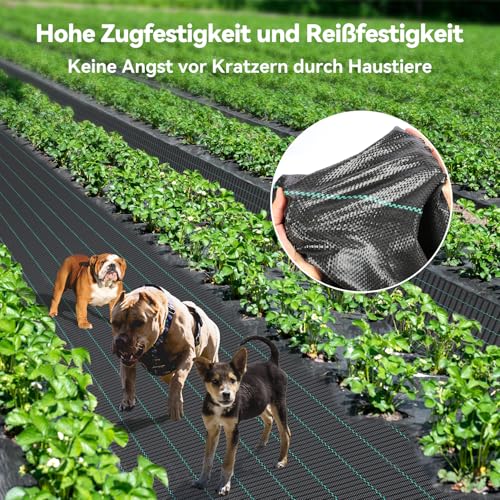 iropro Unkrautvlies Gartenvlies 1m x 50m,50m² Unkrautflies für Garten Unkrautfolie Wasserdurchlässig 90g/m² Reißfestes Unkrautgewebe Rolle… – Ansicht 5