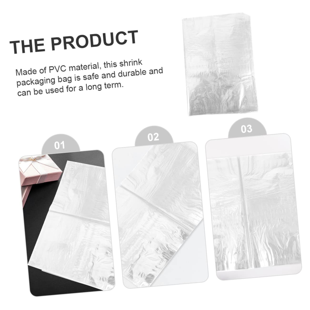 Ciieeo 100Pcs Heat Shrink Film Bags Multi Purpose PVC Sealing Wrap for Storage Easy to Use Moisture Protection for Organizing and Packing Items