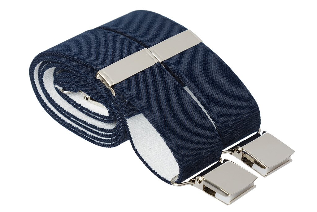 Midnight Blue 4XL 60 Inch Heavy Duty Trouser Braces Men's Strong Clip On Wide Suspenders (XXXXL (60 Inches Long), Midnight Blue)