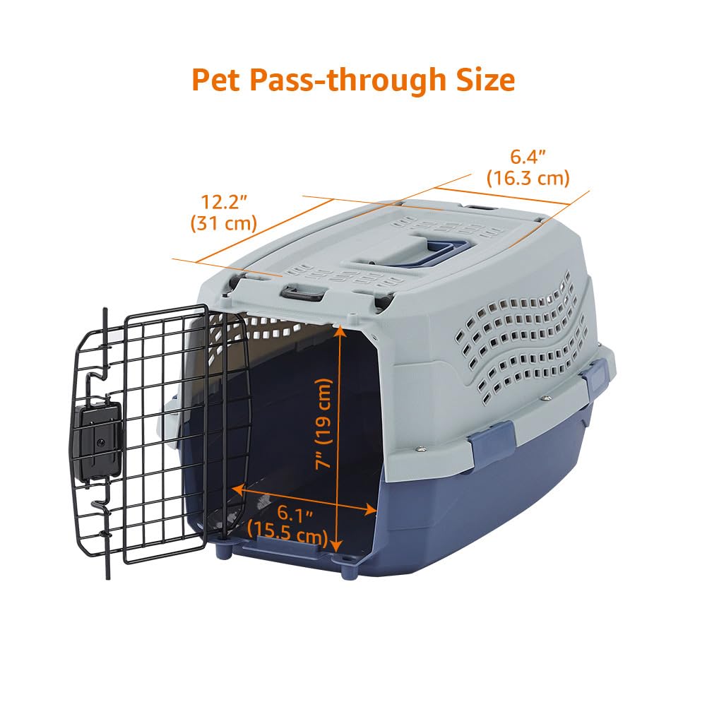 AmazonBasics Two Door Top Load Pet Carrier, Small Size |19-inch | Portable Airline Pet Carrier for Cats, Puppies and Kitten | Small 2