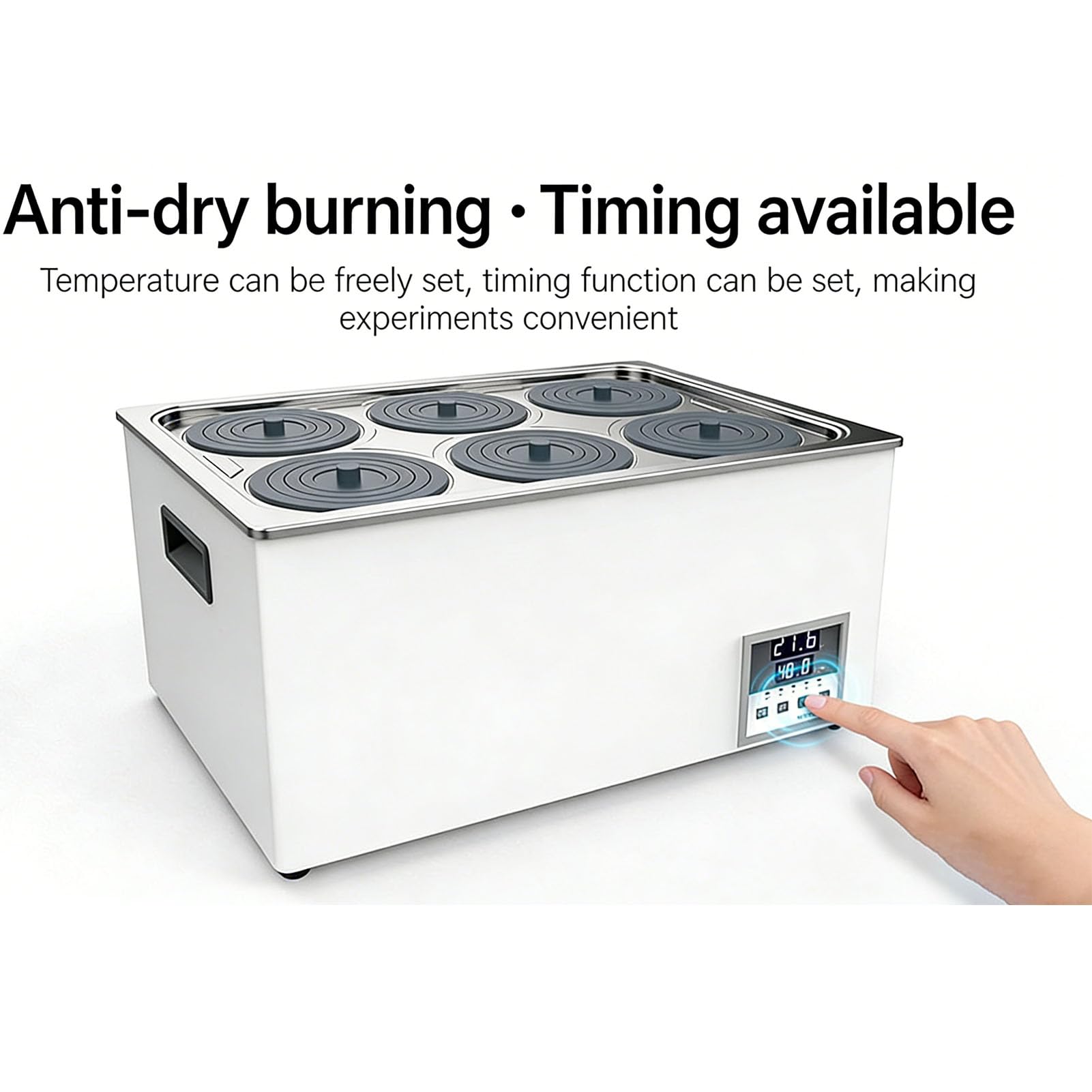 BañO MaríA Digital De Laboratorio Calentador De Agua EléCtrico De Temperatura Constante con Pantalla Digital BañO De Agua Hirviendo Antiseco De Acero Inoxidable For Laboratorio Pantalla LED