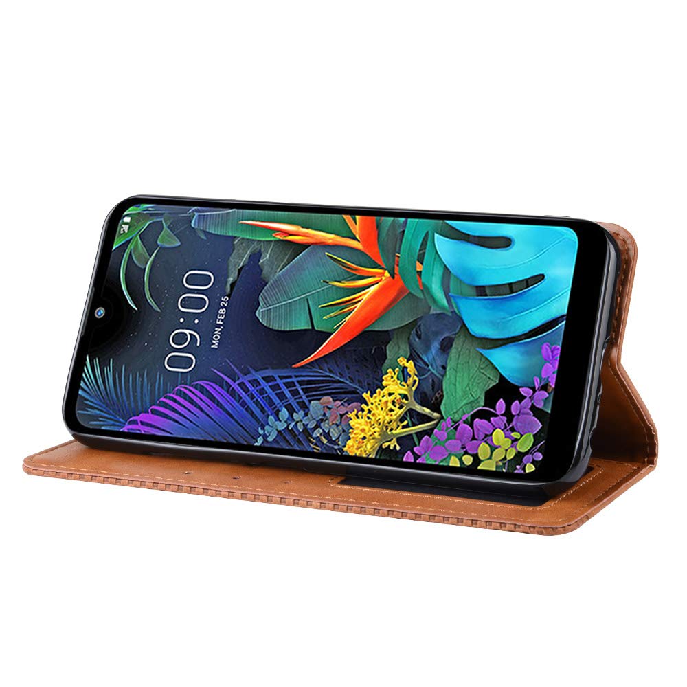 HualuBro Retro Leder Flip Case Für LG Q60 / K50 - Stoßfest, Mit Kartenfächern, Magnetverschluss & Standfunktion