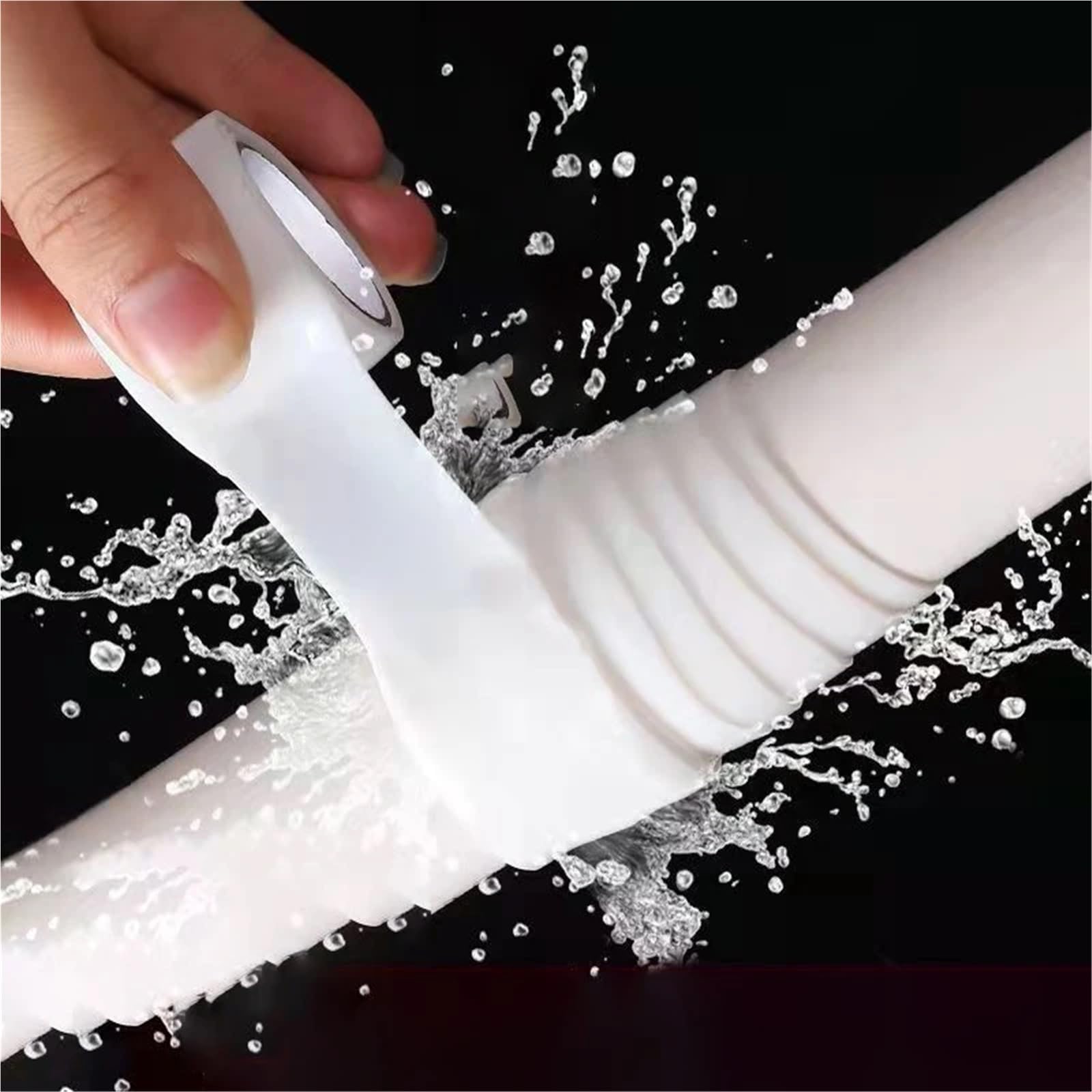 Ruban isolant en caoutchouc silicone auto-fusionna 12 rouleaux de ruban adhésif en Silicone auto-fusionnant, 1x10 pieds, 0.5mm, multicolore(White)