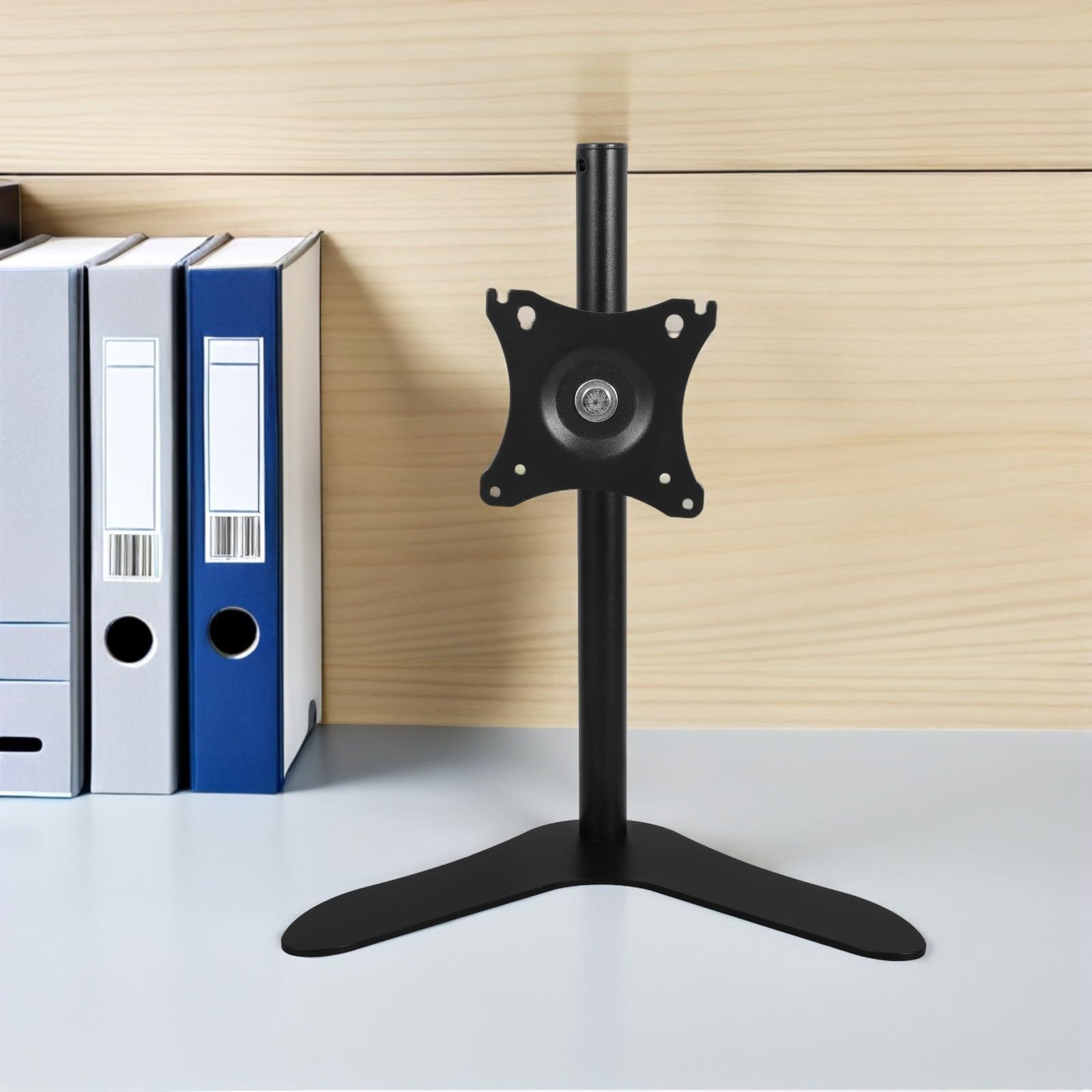 OUNONA Supporto a 27 e Tavolo da Altezza Monitor per Regolabile Rotazione 360° Inclinazione ±45° 14 Pollici in Acciaio Nero per Schermi per Ufficio