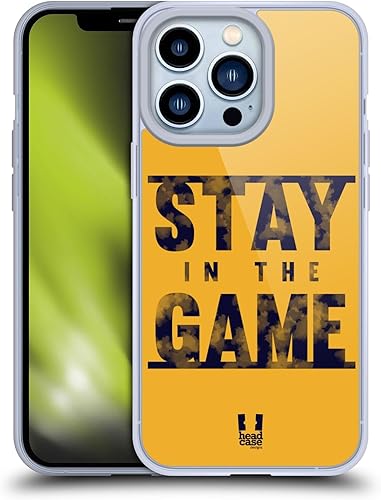 Head Case Designs Stay in The Game Power Statement - Funda de gel suave compatible con Apple iPhone 13 Pro