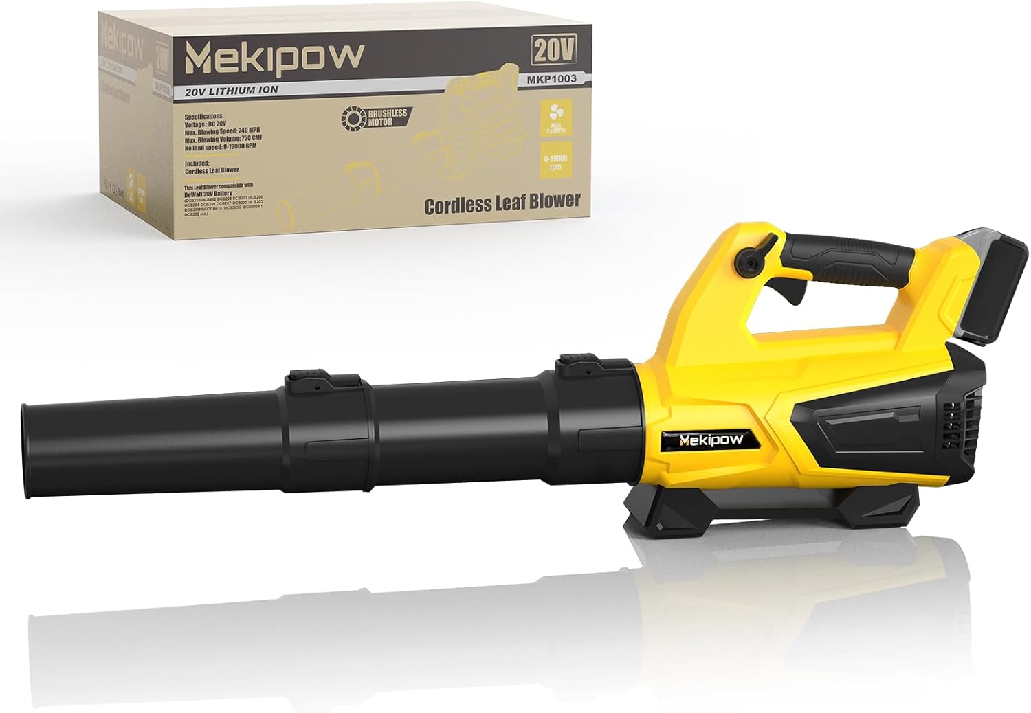 Cordless Leaf Blower Fit for Dewalt 20V/60V, 650 CFM Electric Handheld Leaf Blower with Brushless Motor Built-in Protection, Variable Speed, Turbo Mode, for Driveway Lawn Care, Yard, Snow(Tool ONLY)