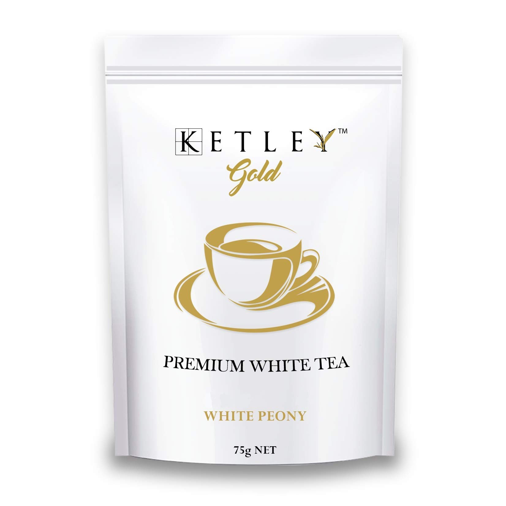 Ketley Gold Darjeeling White Tea Leaves - White Peony, 75g | High Grown Estate Tea From Darjeeling Season 2023
