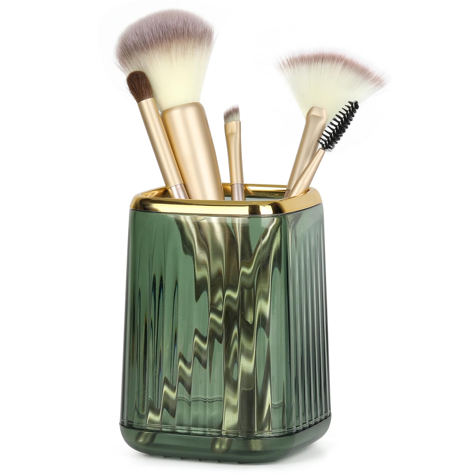 Makeup Brush holder Organizer for Vanity Countertop, Plastic Cosmetic Makeup Brush Storage Holder, Vintage Make Up Brushes Cup (vintage green)