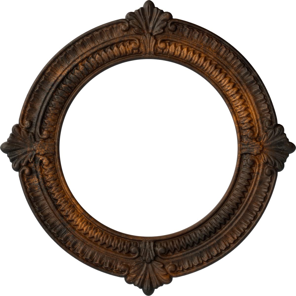 Ekena Millwork CM13BNRUS 13-1/8" x 8" x 5/8" Benson Ceiling Medallion, Rust