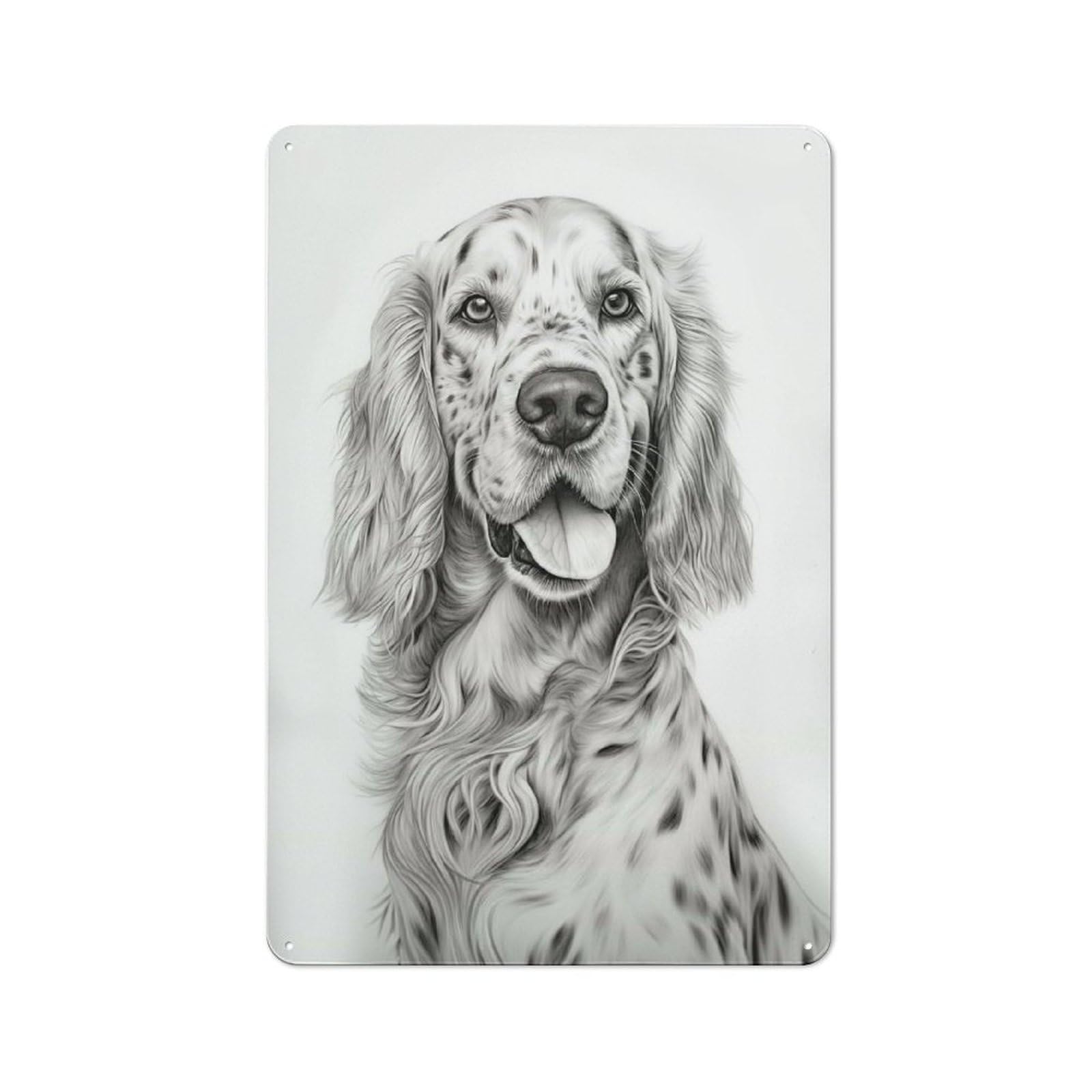 Junmoney Style-10 English Setter Tin Sign 30X20cm, Garage Style Workshop Wall Decor For Garage, Workshop, Shed Or Utility Room