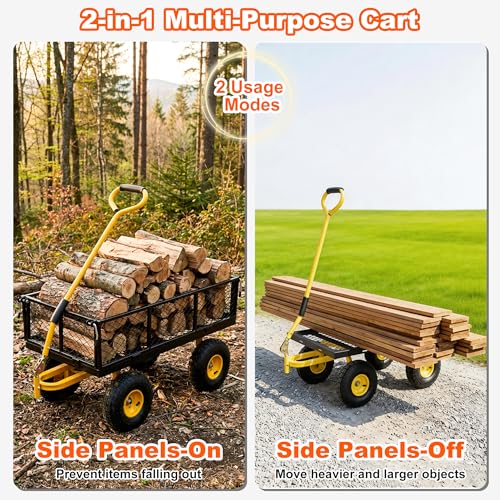 Steel Garden Cart with Removable Sides