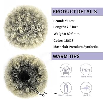 Amazon.com : YEAME Afro Puff Drawstring Ponytail for Black