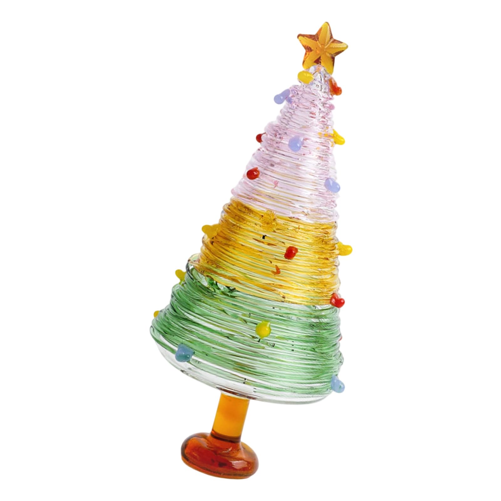 Rxgiasup A Portable Miniature Glass Holiday Christmas Trees With Sparkling Detail For Bookshelfs Mantels Or Vehicle Dashboards Star Christmas Trees Decoration
