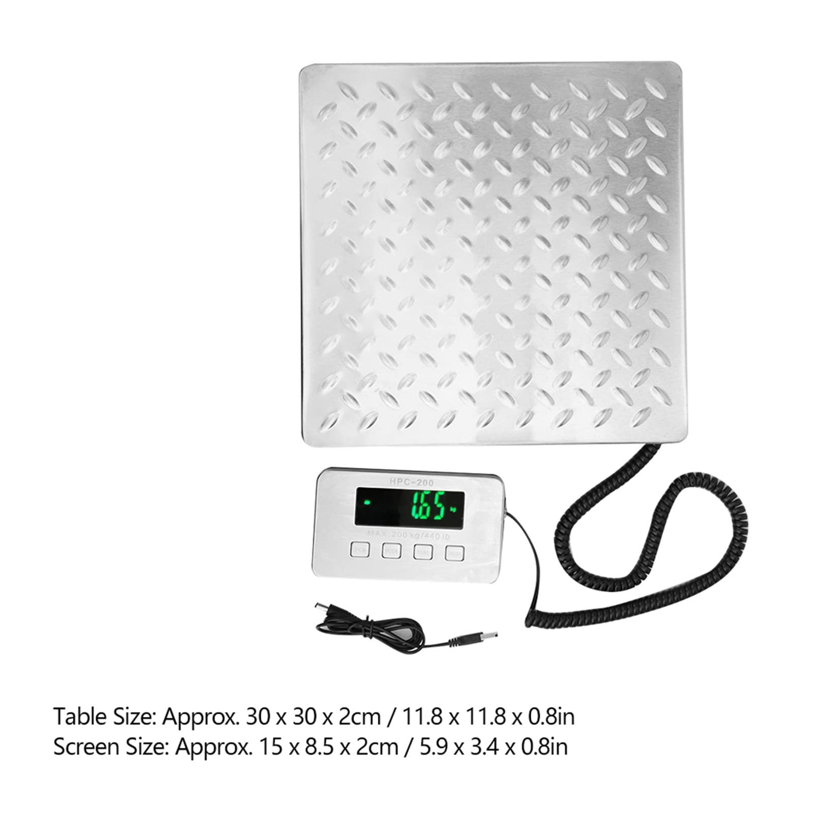 FTVOGUE Elektronische Gepäckwaage, 200 Kg, Edelstahl, Doppelbereich Zum
