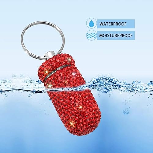 Miniatura 4 de SAVORI - Pastillero portátil con llavero, impermeable, contenedor de pastillas, organizador de medicinas, botella de almacenamiento para camping y