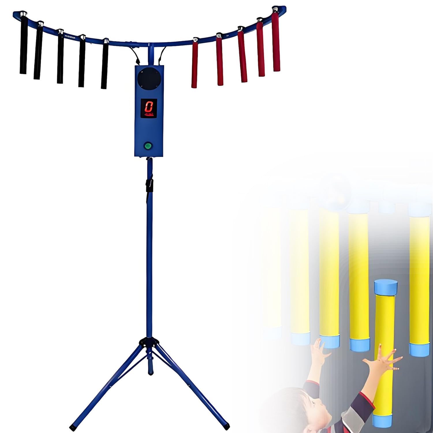 QuinteZhenTially Catch Stick Arcade Game Machine Party,Reflex Reaction Stick Game Machine,with 10 Sticks,Improve Focus & Hand Eye Coordination Training,for Parties,Family Nights & Commercial Blue