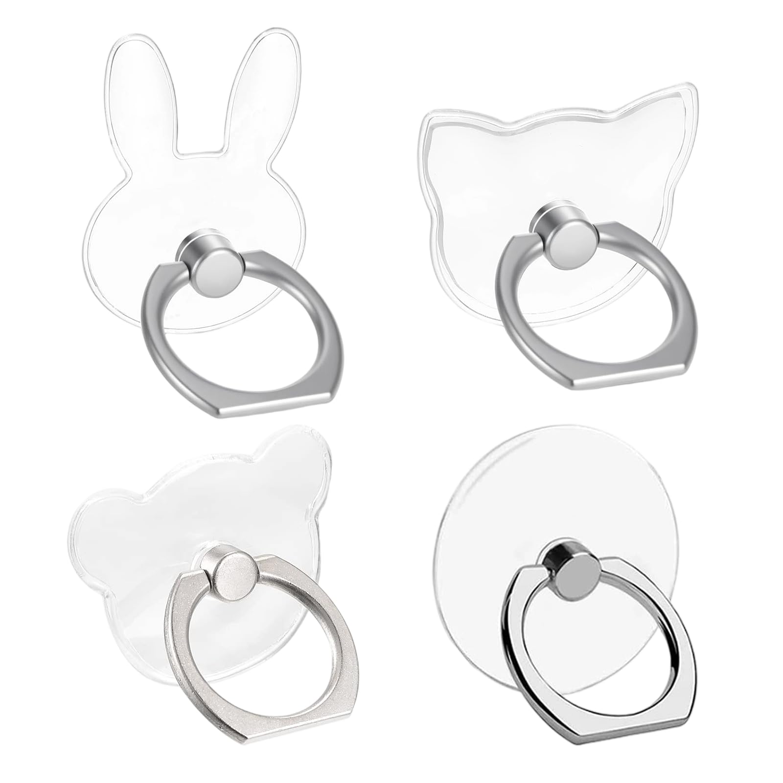 4pcs phone holder for hand, phone ring grip, phone back holder grip, secure phone grip for one-handed operation(360°degree rotation)