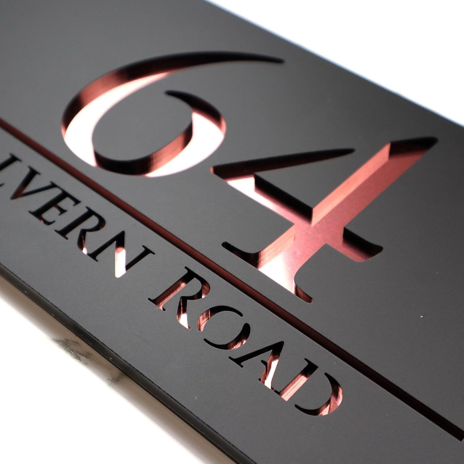 Personalized Acrylic Name Plate for Home Entrance 3D Letters Door Name Plates Home Office Outdoor Entrance 15x30 cm Stylish Durable (Black Rose Gold) 1