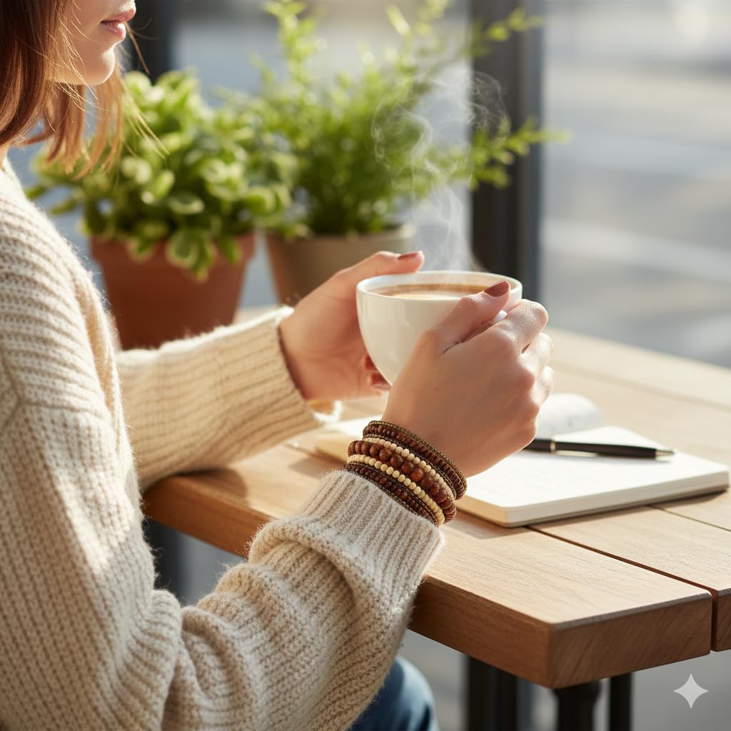 DCA Bracciale da donna in legno/vetro multicolore